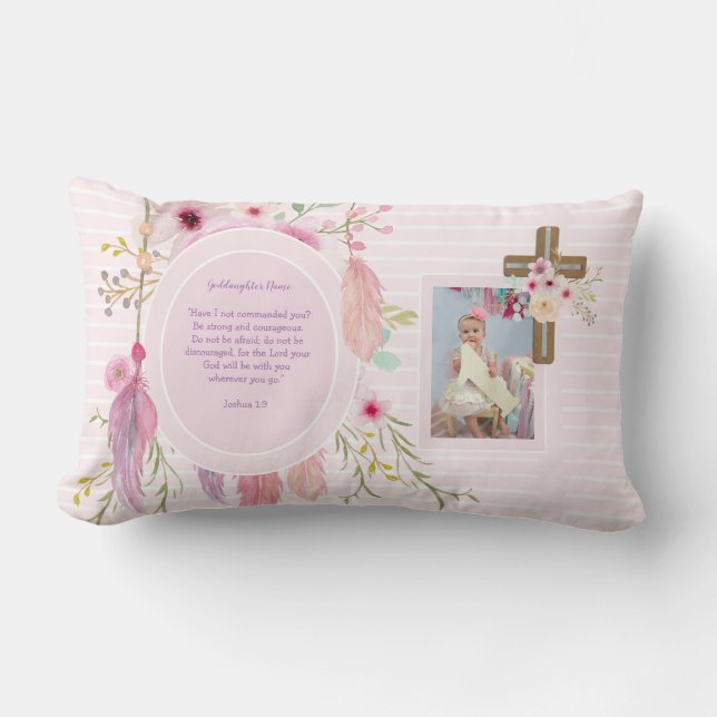 Goddotter Gift Motivational Encouragement NAMED Lumbarkudde (Framsida)