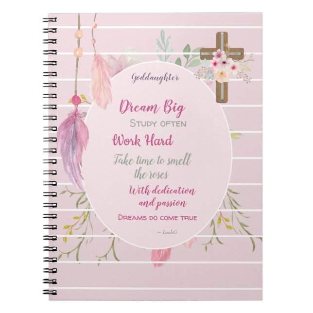 Goddotter Gift Motivational Ord Personlig Anteckningsbok (Framsidan)