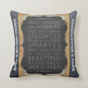 Goddotter Gift Motivational Ord Personlig Kudde