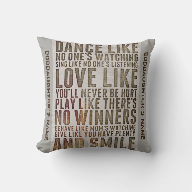 Goddotter Gift Motivational Ord Personlig Kudde (Framsida)
