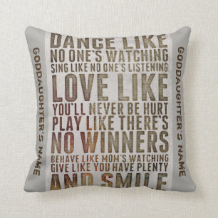 Goddotter Gift Motivational Ord Personlig Kudde