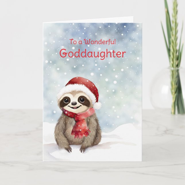Goddotter Glad helg Cute Sloth Kort (Framsida)