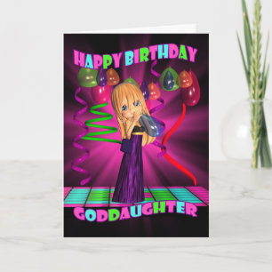 Goddotter Grattis på födelsedagen med Cute Little Kort