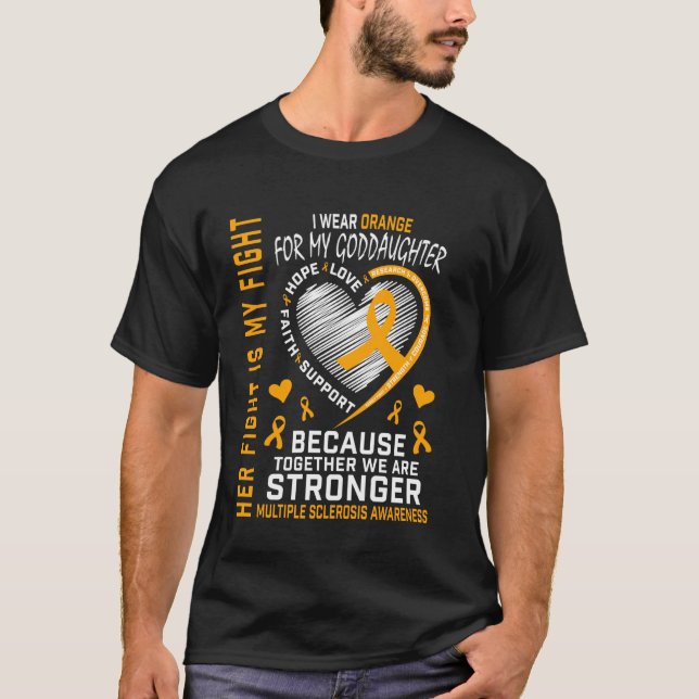 Goddotter Många Sclerosis Awareness Inspirati T Shirt (Framsida)