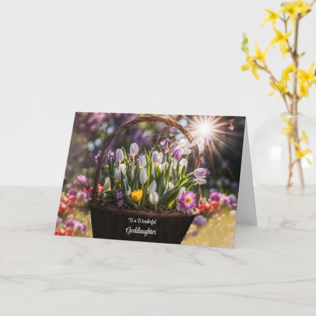 Goddotter Mors dag med Bouquet Kort (Gul blomma)