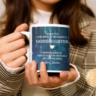 Goddotter Tack Heartfils Anpassningsbar Message  Kaffemugg