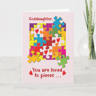 Goddotter Valentine Puzzle Kärlek till Delarare Kort