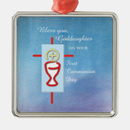 Goddottern, första Heligan kommunien, Turquise Julgransprydnad Metall