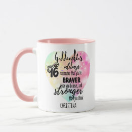 Goddottern Sweet16 Quote Gift Modigare starkare Mugg