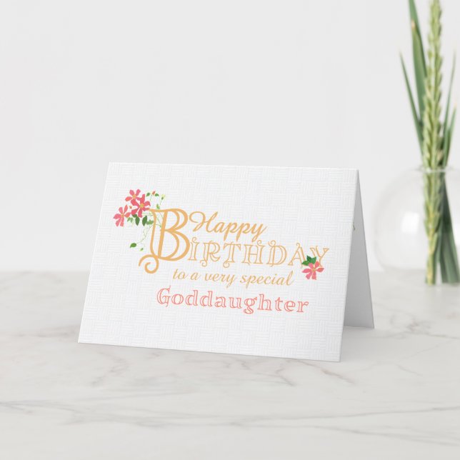Goddotters födelsedag med Clematis Flowers Card Helgkort (Framsida)