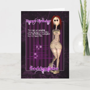 Goddotters Funky Modern Birthday Card med Rag Do Kort