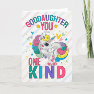 Goddotters Rainbow Unicorn Valentindag Helgkort