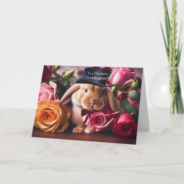 Goddotters Valentindag Cute Bunny Kort (Framsida)