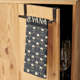 Gode Döskallar med blå Blommigt Kökshandduk