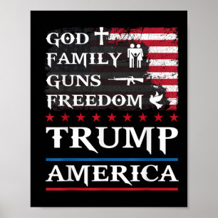 Gode familjens vapen& Freedom Trump America Su Poster