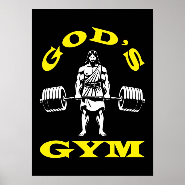 Gode guds gym, Lusj Jesus Workout Bodybuilding Gym Poster (Framsidan)