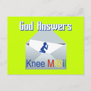 Gode guds svar Knee Mail Gift-vykort Vykort