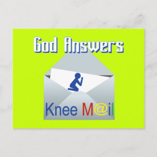 Gode guds svar Knee Mail Gift-vykort Vykort