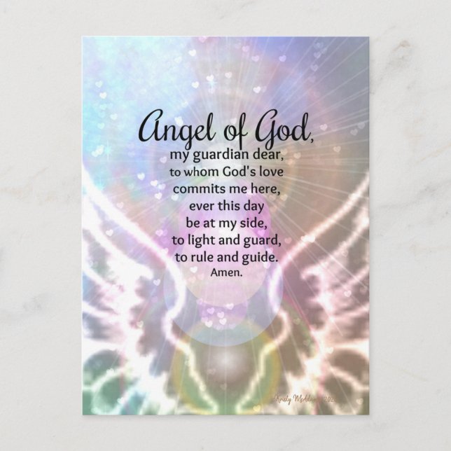 Gode Prayer Prayers vackra färgstarka vattenfärg Vykort (Framsida)