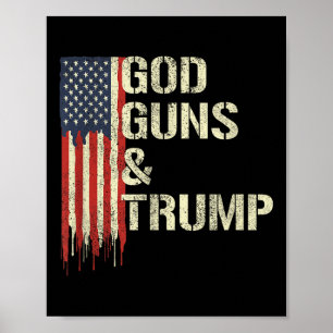 Gode vapen och trumf I andra ändringstrumpan Flagg Poster
