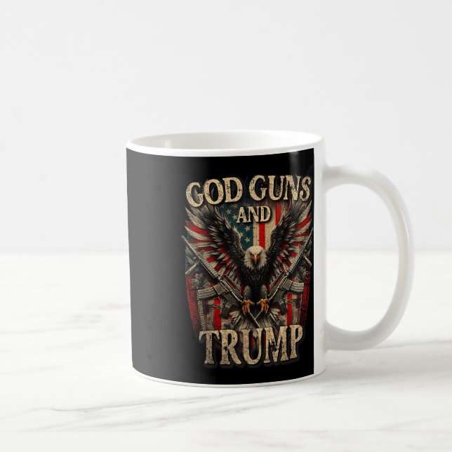 Gode vapen och trump 2:a ändringsförslag Flagga Ea Kaffemugg (Höger)