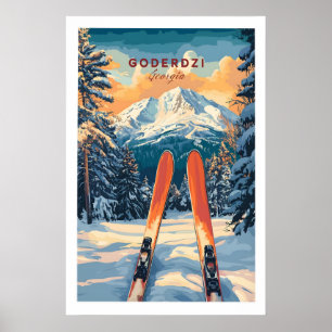 Goderdzi skidvägg konsttryck Georgien 1 Poster