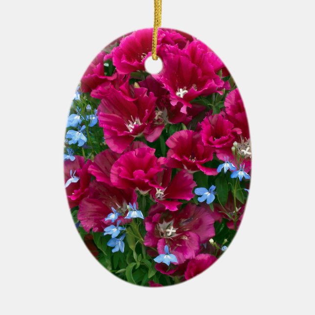 Godetia- och Lobelia-gåvor Julgransprydnad Keramik (Framsidan)