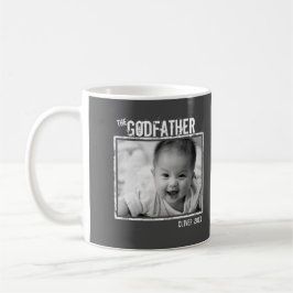 Godfadern | Personlig Foto och Namn Grått Kaffemugg