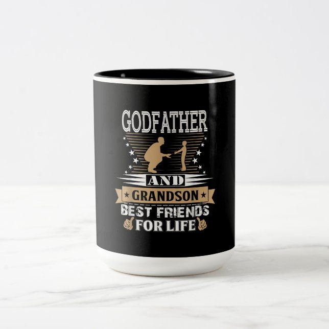 Godfar och Grandson Best Friends for Life Två-Tonad Mugg (Center)