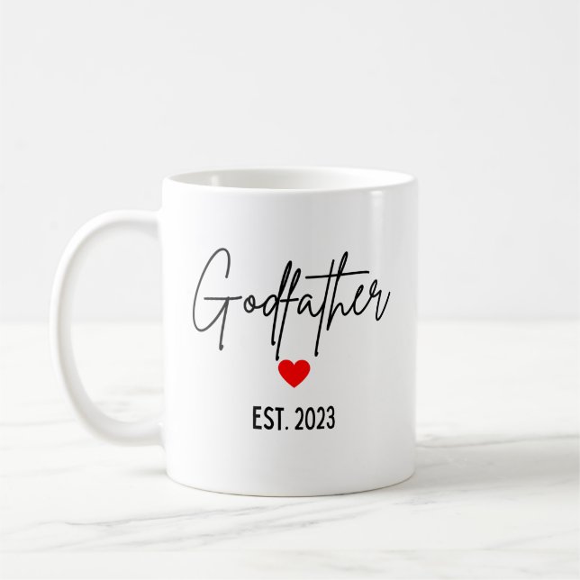 Godfather 2023 Mugg, Godföräldrar Frieri Gift Kaffemugg (Vänster)