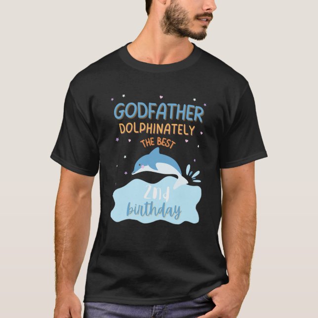 Godfather 2:a födelsedagen Dolphin Bday Party Fami T Shirt (Framsida)