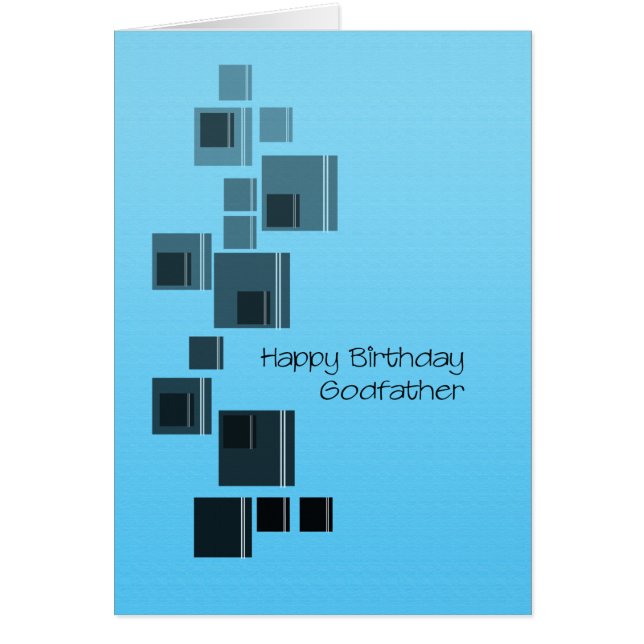 Godfather Abstract Design Blue Birthday Card Hälsningskort (Framsidan)