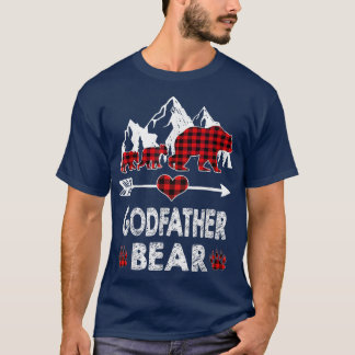 Godfather Bear Shirt, Red Buffalo Plaid Godfather T Shirt