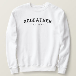 Godfather Etablerade Varsity Typography White Lång Ärmad Tröja