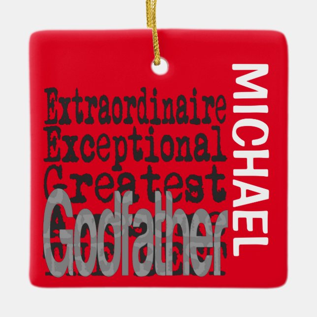 Godfather Extraordinaire ANPASSNINGSBAR Julgransprydnad Keramik (Framsida)