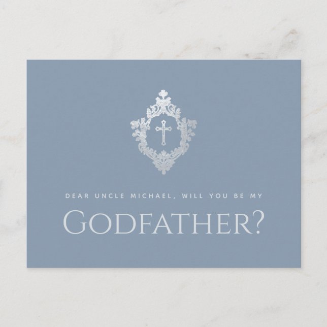 Godfather Frieri Dust Blue Elegant Vapensköld Kor Helg Vykort (Framsida)