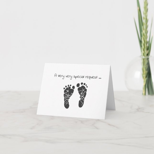 Godfather Frieri Newborn Footprint Inbjudan (Framsida)