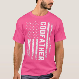Godfather Gift America Flagga Gift För manar Far T Shirt