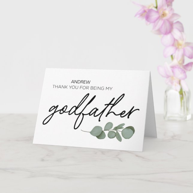 Godfather Gift Tack för att vara mina gudföräldrar Kort (Orkide)