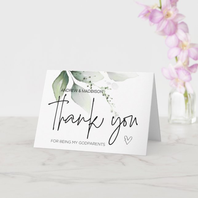 Godfather Gift Tack för att vara mina gudföräldrar Kort (Orkide)