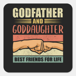 Godfather Goddotter Godchild och Godfather Gift Fyrkantigt Klistermärke