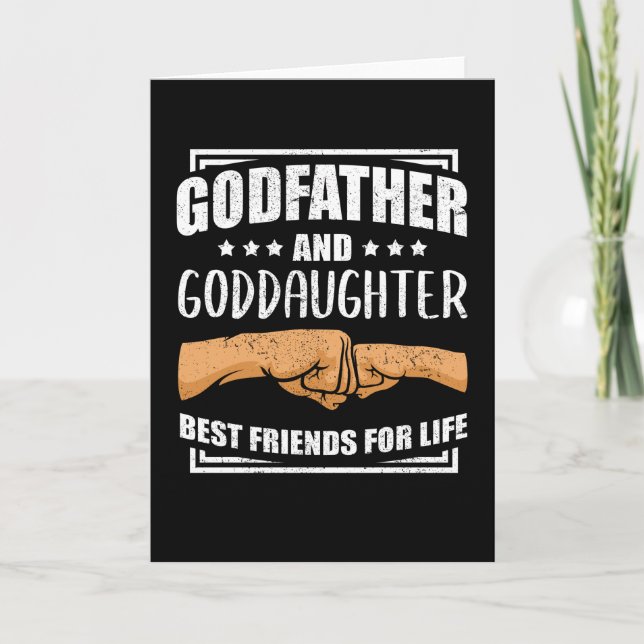 Godfather Goddotter Godchild och Godfather Gift Kort (Framsida)
