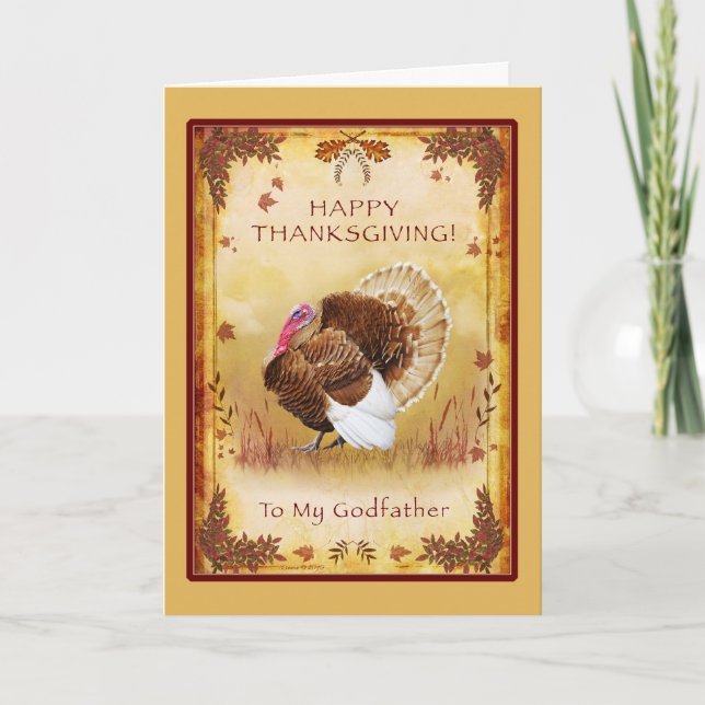 Godfather Happy thanksgiving Turkey Card Helgkort (Framsida)