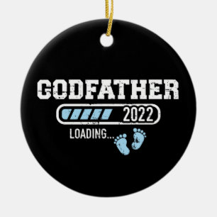 Godfather laddar 2022 för gravid-meddelande julgransprydnad keramik