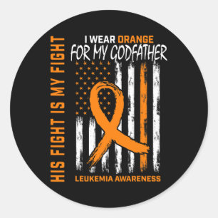 Godfather Leukemia Cancer Awareness American Flagg Runt Klistermärke