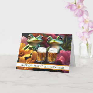 Godfather Lycklig Fars dag Cute Toads med Beer Kort