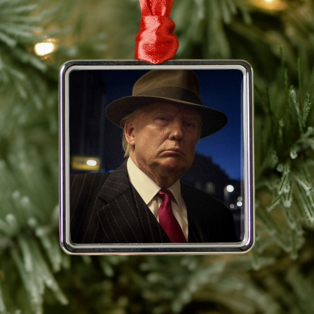 Godfather of America Don J. Trump Julgransprydnad Metall (Träd)