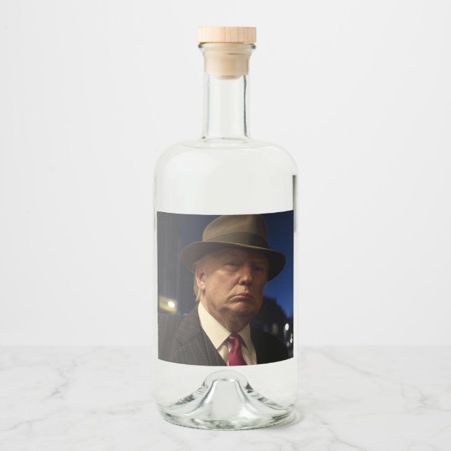 Godfather of America Don J. Trump Spritflaskor Etikett (Framsida)