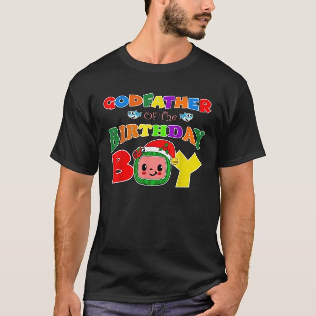 Godfather Of The Birthday Boy Funny Melon Family M T Shirt (Framsida)