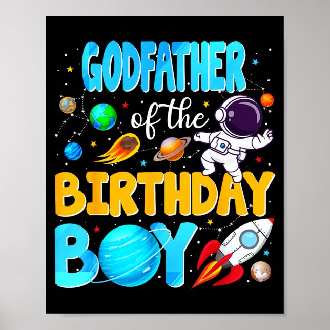 Godfather Of The Birthday Boy Space Astronaut 1st  Poster (Framsidan)